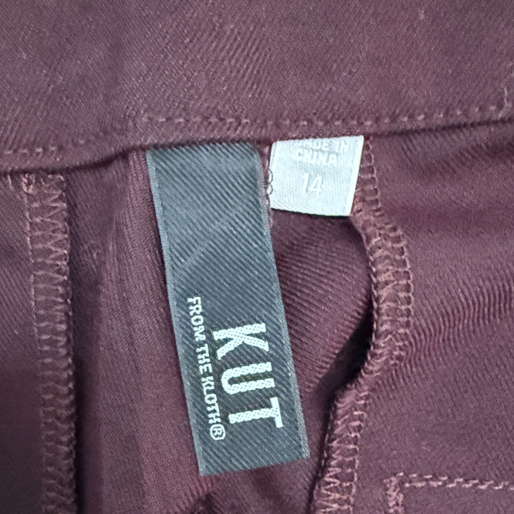 B36 Kut from the Kloth Women's 14 Plus Size Flare Pants in Deep Purple - Picture 2 of 6